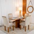 Mesa de Jantar Salina Tampo Londres 120x80 + 4 Cadeiras Parati - Cel Móveis - 1.20m - 6.9/RF 14