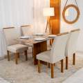 Mesa de Jantar Salina Tampo Londres 120x80 + 4 Cadeiras Parati - Cel Móveis - 1.20m - 6.9/RF 13