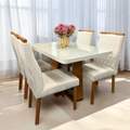 Mesa Sintonia + 4 Cadeiras Gênova - LOPAS + ART ASSENTOS - 1.20m - 1.1/TD 2