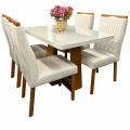 Mesa Sintonia + 4 Cadeiras Gênova - LOPAS + ART ASSENTOS - 1.20m - 1.1/TD 5