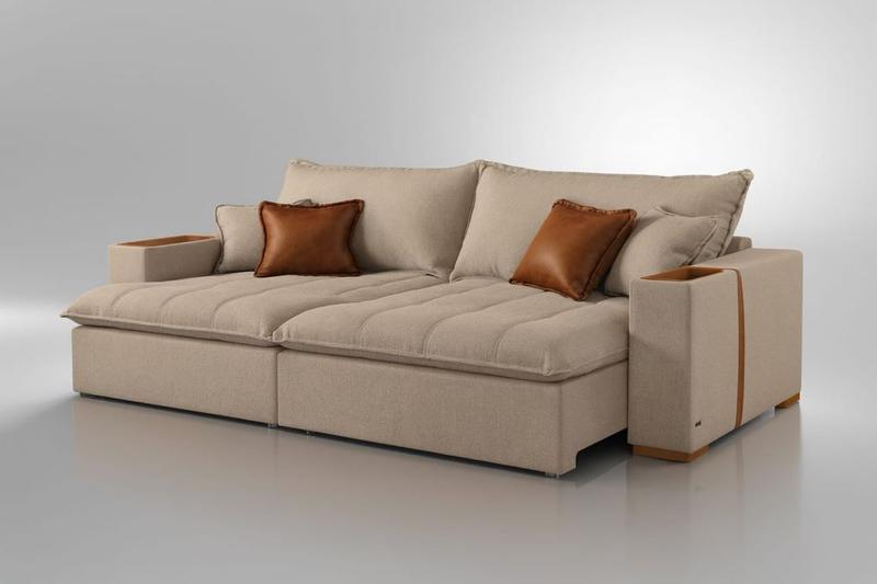 Estofado Sofá Cama Belize - Confort Lar Estofados - 2.20m - 1.9/SR