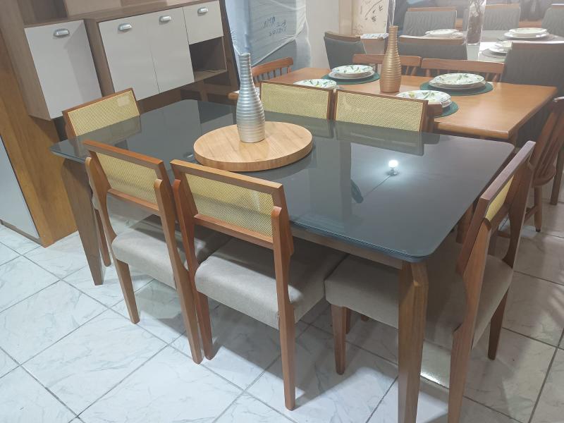 Mesa Alegra c/ 6 Cad Grecia de telinha - 180x90cm