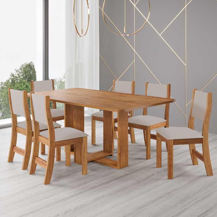 Mesa Luar/Luna 160x80 + 6 Cadeiras Sol - Viero Móveis - 7.7/SR