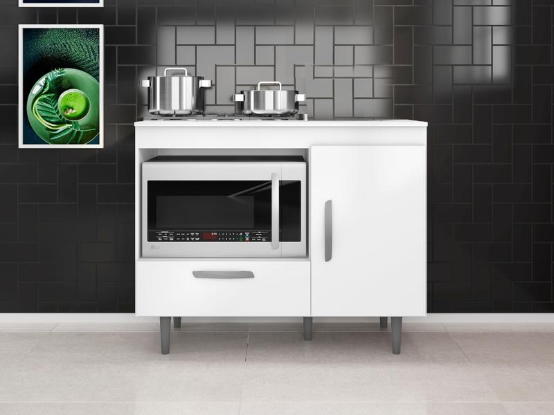Balcão Alecrim Para Cooktop 4 Bocas 1P1G - Poliman - 1.05m - 2.3 - LD