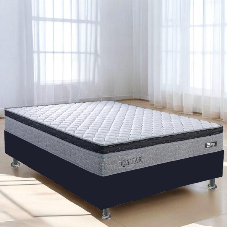 Colchão Casal Qatar D28 + Base Box Simples - DESIGN COLCHÕES/ALTO NÍVEL - 6.8/RF