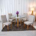 Mesa de Jantar Atlanta Redonda 120cm Diam + 4 Cad Genova - Minasplac - 1.5/RF 3