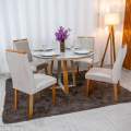 Mesa de Jantar Atlanta Redonda 120cm Diam + 4 Cad Genova - Minasplac - 1.5/RF 1