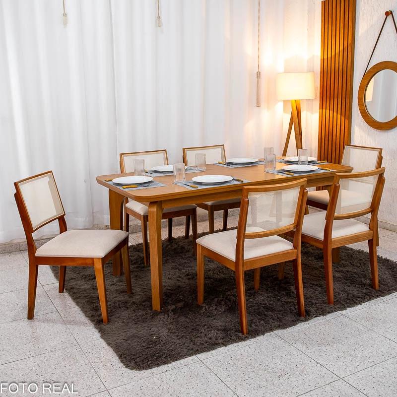 Mesa de Jantar Londrina 180x90 + 6 Cad. Dubai - Rufato/Art Assento - 2.4/RF