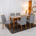 Conjunto Mesa de Jantar Londrina + 6 Cadeiras Isabela - Rufato/Art Assento - 1.80m - 1.3/RF 1