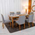 Conjunto Mesa de Jantar Londrina + 6 Cadeiras Isabela - Rufato/Art Assento - 1.80m - 1.3/RF 3