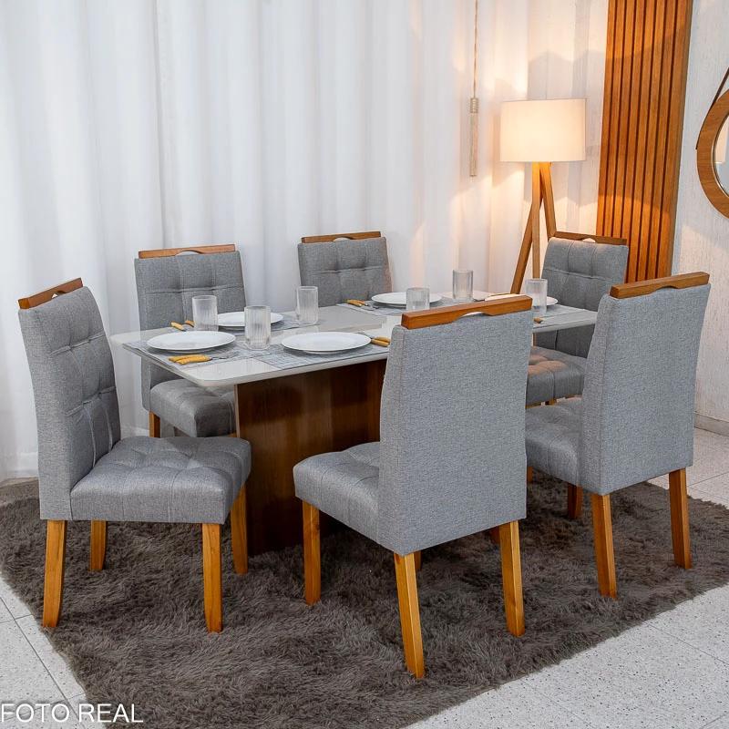 Mesa de Jantar Moscou 160x80 + 6 Cad Londres - Minasplac - 1.3/RF