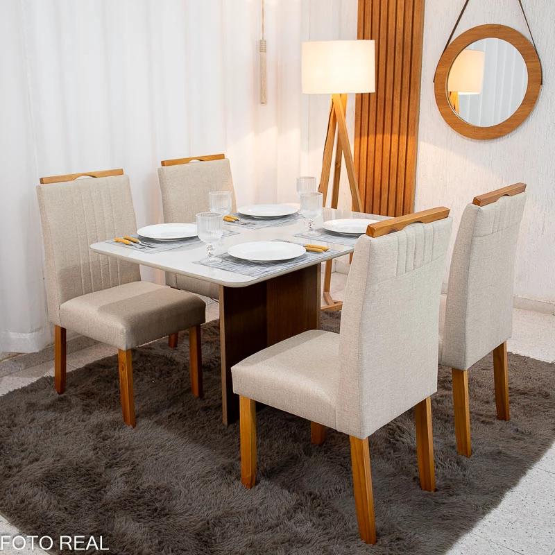 Mesa de Jantar Moscou + 4 Cad Atlanta - Minasplac - 120x80cm - 9.1/RF