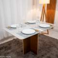Mesa de Jantar Moscou Tampo Vidro Off 120x80 - Minas Plac - 3.6/RF 2
