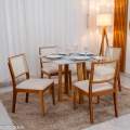Mesa de Jantar Pedro 90x90 + 4 Cadeiras Dubai - Art Assento - 1.8/RF 1