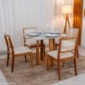 Mesa de Jantar Pedro 90x90 + 4 Cadeiras Dubai - Art Assento - 1.8/RF 2