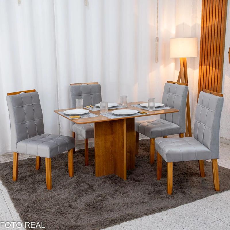 Mesa de Jantar Salina 120x80 + 4 Cad Londres - Minasplac/Cel Móveis - 7.6/RF