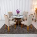 Mesa de Jantar Siena Redonda 100cm Diam + 4 Cad Atlanta - Minasplac - 1.0/RF 1