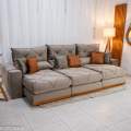 Estofado Sofá Retrátil e Reclinável Gran Bello Veludo - Império Estofados - 3.20m - 2.7/LD/RF 2