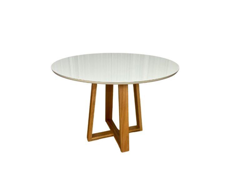 Mesa de Jantar Bali 110x110 Circular + 4 Cadeiras Isa - Minas Plac / Ouro Decor - 6.5/LD
