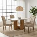 Mesa Dora + 4 Cadeiras Sophia - VALDEMÓVEIS + WM DECOR - 1.20m - 1.0/TD 1
