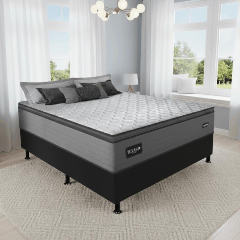 Colchão Casal Texas D28 + Base Box Simples - GAZIN COLCHÕES + ALTO NÍVEL - 1.38m - 1.0/TD