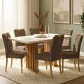 Mesa Mona/Munique 160 + 6 Cadeiras Sophia - VIERO MÓVEIS + WM DECOR - 1.3/TD 7