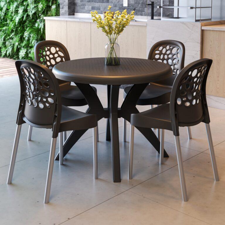 Mesa Deluxe 90 com 4 Cadeiras Deluxe - FORTE PLÁSTICO - 0.90m - 6.3/TD