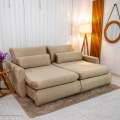 Sofá Retrátil Amaranto Premium 2.30m - Veludo Bege - 2.30m - 1.9/RF 3