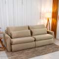 Sofá Retrátil Amaranto Premium 2.30m - Veludo Bege - 2.30m - 1.9/RF 5