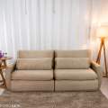 Sofá Retrátil Amaranto Premium 2.30m - Veludo Bege - 2.30m - 1.9/RF 6
