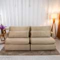 Sofá Retrátil Amaranto Premium 2.30m - Veludo Bege - 2.30m - 1.9/RF 8
