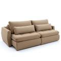Sofá Retrátil Amaranto Premium 2.30m - Veludo Bege - 2.30m - 1.9/RF 1