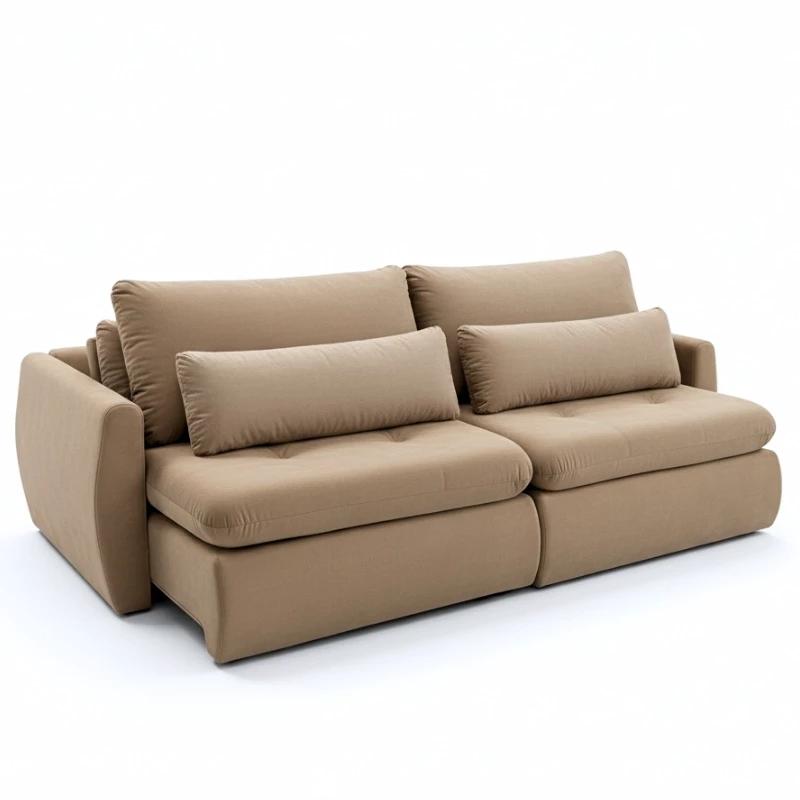Sofá Retrátil Amaranto Premium 2.30m - Veludo Bege - 2.30m - 1.9/RF
