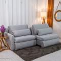 Sofá Retrátil Amaranto Premium 2.30m - Veludo Bege - 2.30m - 1.9/RF 27