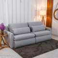 Sofá Retrátil Amaranto Premium 2.30m - Veludo Bege - 2.30m - 1.9/RF 26