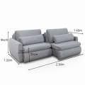 Sofá Retrátil Amaranto Premium 2.30m - Veludo Bege - 2.30m - 1.9/RF 29