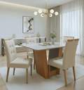 Mesa Apogeu (Tampo Maxi) 120x80 + 4 Cadeiras Sophia - MOVEIS LOPAS + WM DECOR - 1.1/TD 6