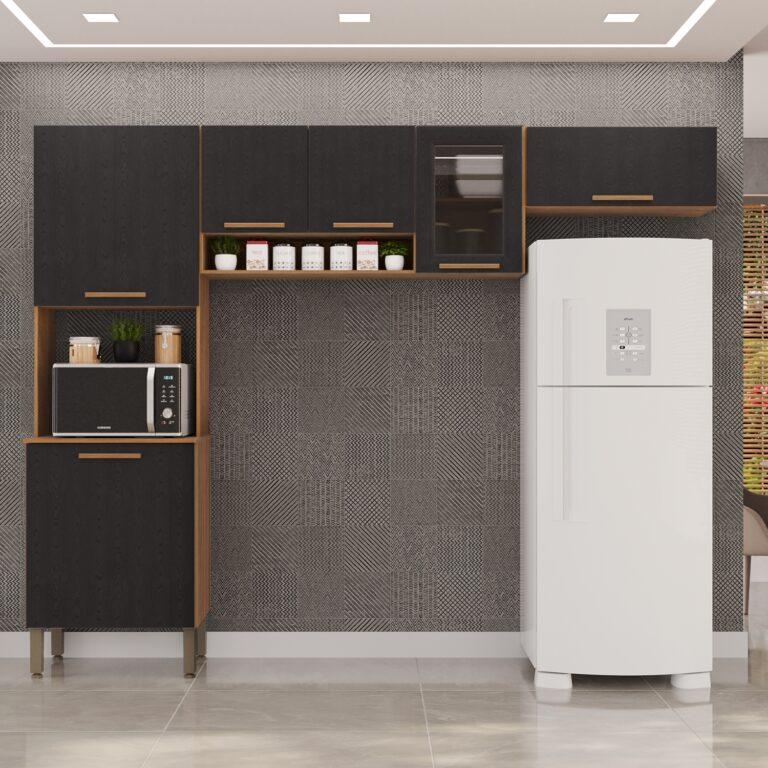 Cozinha 3 Peças New Valencia Vidro Fume (s/Balcão) – Salletto - 5.5/TD