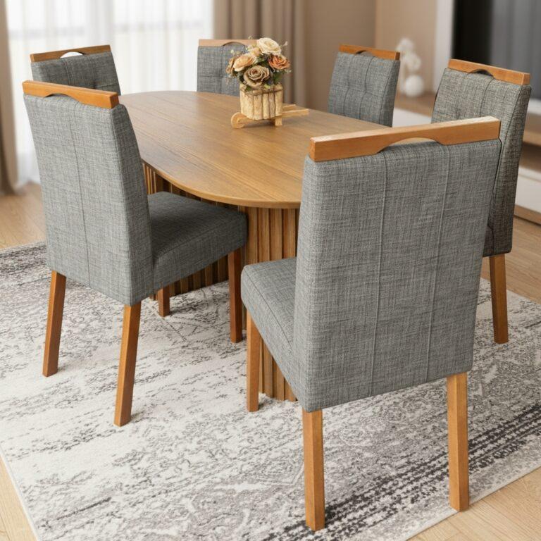 Mesa Isis 180x90 + 6 Cadeiras Sophia – Leifer + WM Decor - 1.4/TD