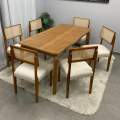 Mesa de Jantar Alegra 180x90 S/ Vidro C/ 6 Cadeiras Grécia - JCM - 2.10 - PR 1