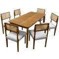 Mesa de Jantar Alegra 180x90 S/ Vidro C/ 6 Cadeiras Grécia - JCM - 2.10 - PR 2