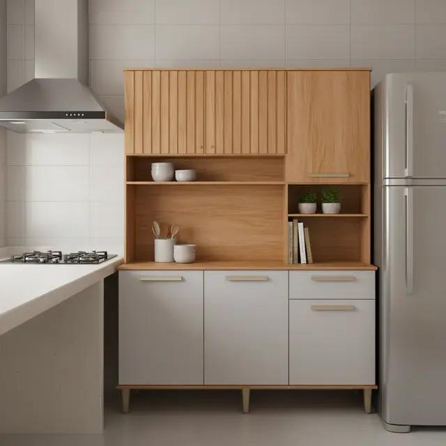 Kit Cozinha Mila  1,51m - 6P 1G – MGM Móveis - 100% MDF -  7.4/LD/7.3/TD
