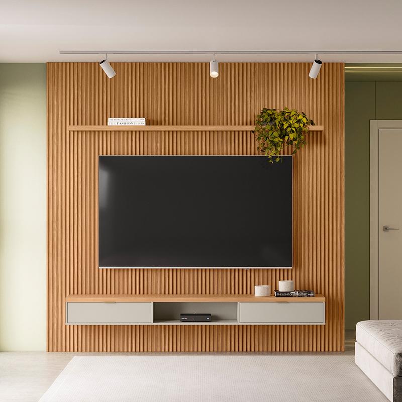 Painel Home Ripado Modular - 2,20m - Linea Brasil 1.3/TRA