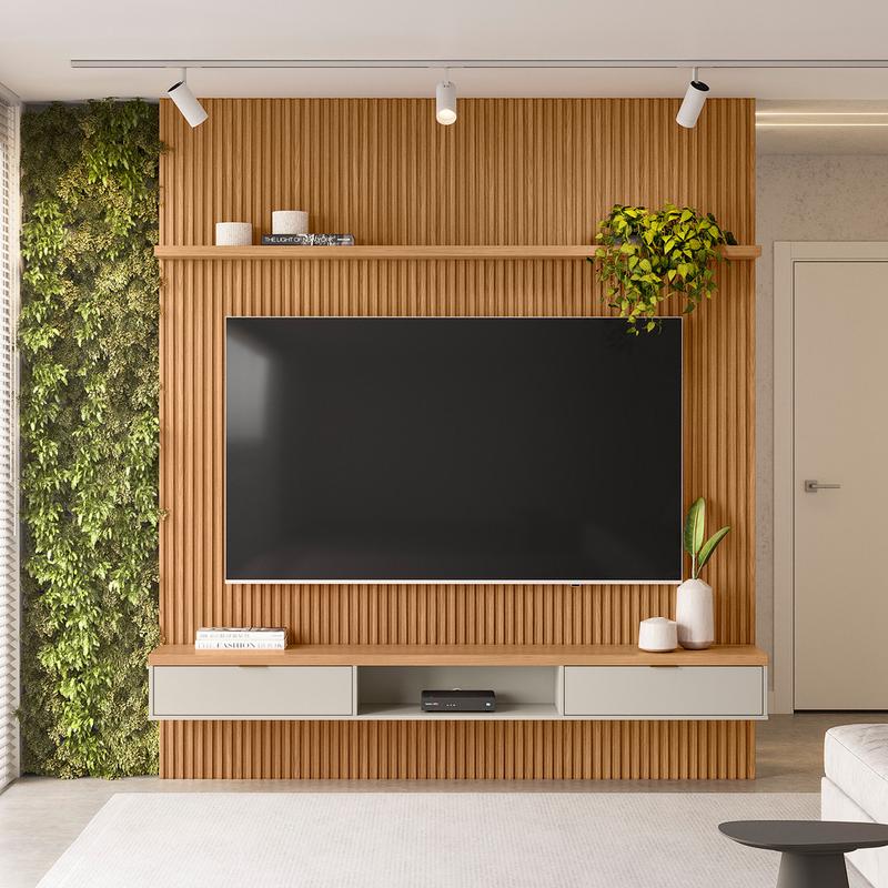 Painel Home Ripado Modular - 1,80m - Linea Brasil  - 9.5/TRA