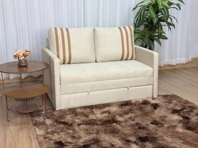 Estofado Sofá Cama Dominic Linho/Courino 1,40m - Luxury - 1.10/LD