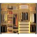 Roupeiro Innova  6P de Vidro Reflecta com LED e Pes Gelius 100%MDF - 2,50m - 3.9/SR - 4.20/RN 2