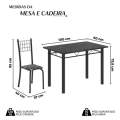 Conjunto de Mesa Dany 100×60  - c/4cadeiras - Soma - 4.3/SR 3
