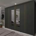 ROUPEIRO GUARDA ROUPA ABSOLUT NEW VIDROS REFLECTA LED 6P4G GELIUS 100%MDF - 2,73m - 3.0/SR/PR 1
