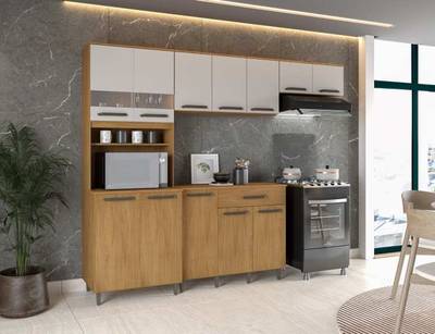 Cozinha Compacta Vitória Pop Plus 12P1G 4peças -2,21m - Paraná - 6.3/SR