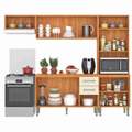 Cozinha Compacta Malu Completa 9P2G c/ Balcao  2,40M - Fellicci - 2